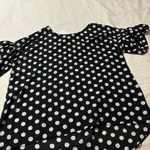 Black and White Polka Dot Women's Top